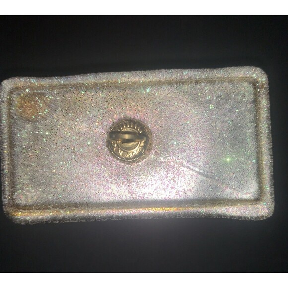 Arc de Triomphe Made Poland Blown Glass Christmas Ornament 2.25" Glittery Gold - Picture 2 of 10